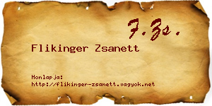 Flikinger Zsanett névjegykártya